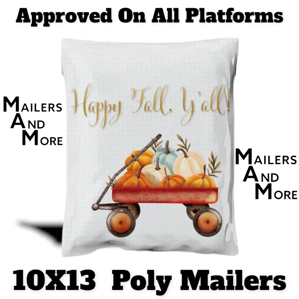 25 10X13 Poly Mailers Happy Fall Y’all!, Shipping Envelopes PRICE IS FIRM - Picture 7 of 7